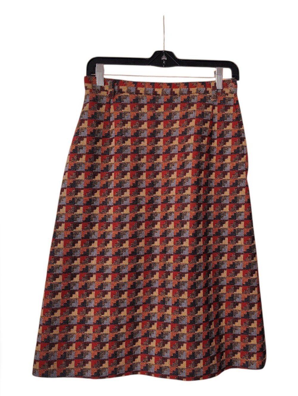 RARE Vintage 60s Lord & Taylor Pure Wool Oversized Houndstooth A-Line Midi Skirt